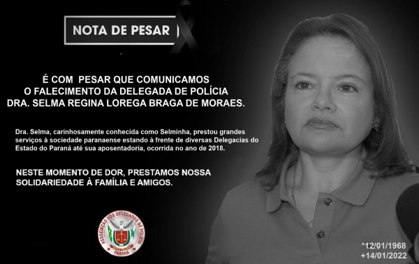 Nota de Pesar - Selma Regina Lorega Braga de Moraes